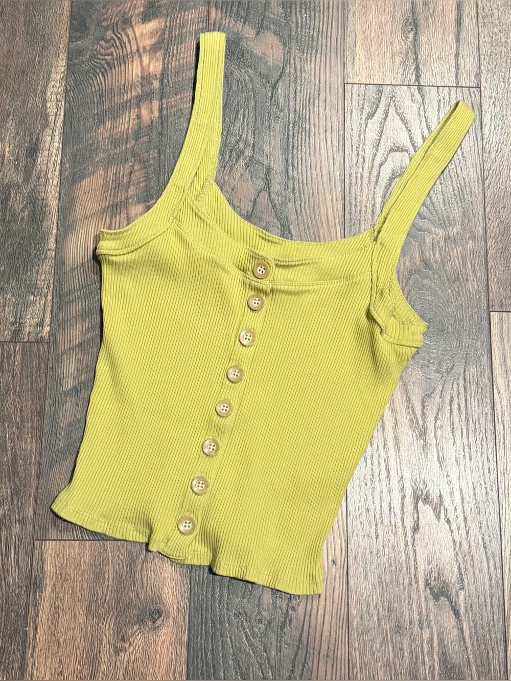 Bridgette Button Tank in Tarragon Green
